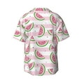 thumbnail image 4 of Goofa Watermelon Printed Men's Casual Short-sleeved Shirt,Lightweight Breathable Button-down,Summer Casual men's top,Versatile Fashion shirt-3X-Large, 4 of 7