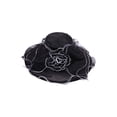 thumbnail image 1 of Chapeau de Soleil Seau pour Femmes avec Voile Floral - Noir, 1 of 1