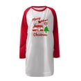 thumbnail image 4 of WREESH Ladies Casual Print O- Neck Stitching Long-Sleeved Long Sweater Top, 4 of 5