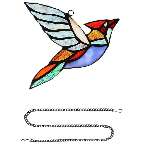 Hummingbird Suncatchers for Windows, Acrylic Bird Decor for Home, Colorful Window Hanging Ornament with Chain, Unique Bird Gifts for Bird Lovers Women, 5.9 x 4.9 in / 15 x 12.5 cm