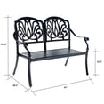thumbnail image 2 of Hi-Line Gift Ltd 78662-BK Midnight Oasis- Black Cast Aluminium Garden Bench with Easy Assembly, 2 of 4