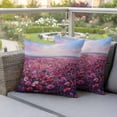 thumbnail image 4 of Spring Red Flowers Pillow Covers 2 Pack Pastoral Oil Painting Texture Pillowcase Waterproof Outdoor Throw Pillow Cover for Patio Garden Square Cushion 20”x20”, 4 of 9