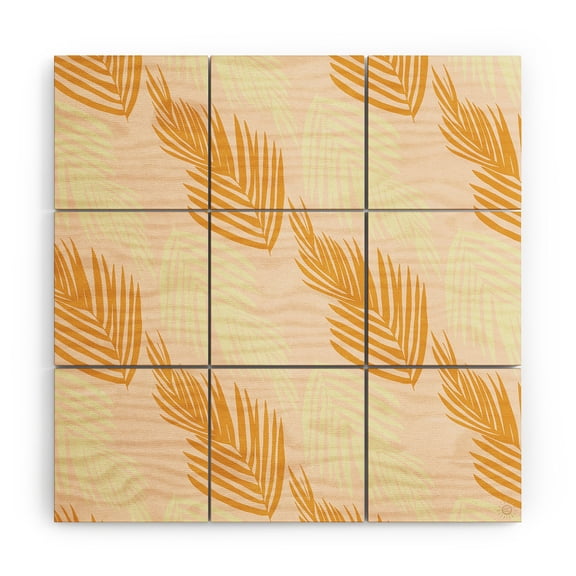 Society6 SunshineCanteen Faded Pink Palms Wood Wall Mural 3' x 3'