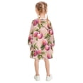 thumbnail image 3 of Girls' long-sleeved dress Pink Peaches Girls' A-line dress with ribbed cuffs Soft and comfortable, 3 of 6