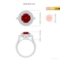 thumbnail image 5 of ANGARA Lab Grown 3.57 Ct Vintage Inspired Round Ruby Double Halo Engagement Ring for Women in 14K White Gold (Size-9mm) | July Birthstone, Anniversary, Jewelry Gift for Women | Lab-Grown Ruby Ring, 5 of 7