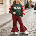 thumbnail image 4 of KEXE Little Girls Letter Sweatshirt With Bows Flare‑Leg Pants, 4 of 8