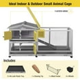 thumbnail image 6 of Aivituvin 62" Rabbit Hutch Bunny Cage Outdoor & Indoor with Wheels, Two Layer Guinea Pig House with Pull Out Tray, Chew-Proof Ramp, Waterproof Roof, 6 of 12