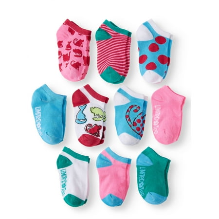 Limited Too! Girls' Low Cut No-Show Socks, 10-Pack (Toddler
