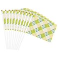 thumbnail image 4 of Handheld Flag Double-Sided Hand Waving Flag 8.2×5.5in Used For Team Activities Or Decoration In Decorative Places Lime Houndstooth Hand-Drawn Sketch_1 Ten Piece, 4 of 8