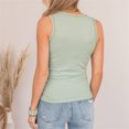thumbnail image 2 of Gibobby Mujeres Color sólido Sin mangas de punto Sexy Casual Cuello en V Camiseta Chaleco(Verde,CH), 2 of 5