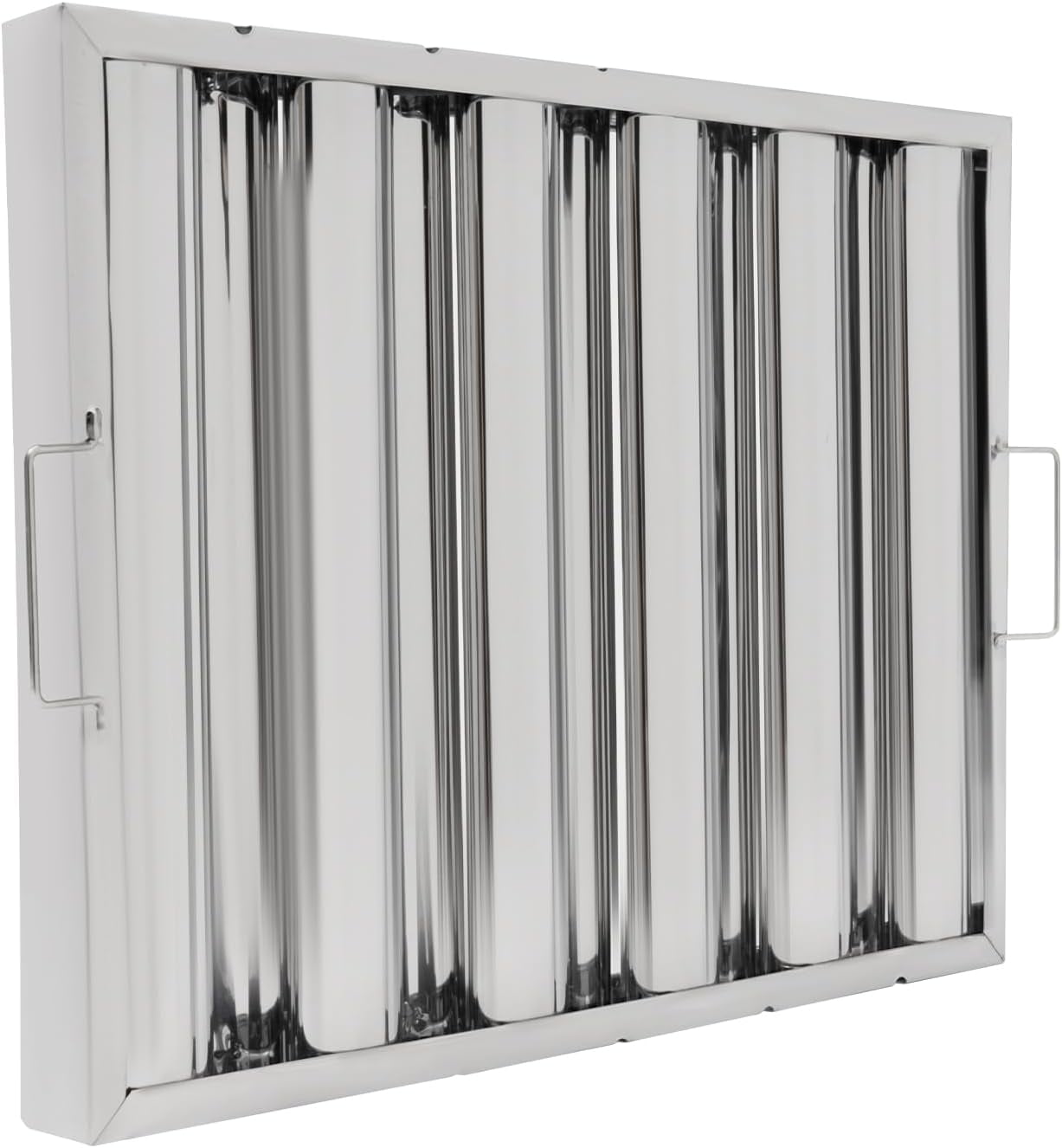 Stainless Steel Hood Filter 19.5W x 15.5H Inch, 5 Grooves Commercial Kitchen Restaurant Range Hood Filters, Set of 6 Grease Filter for Grease Rated Exhaust Hoods