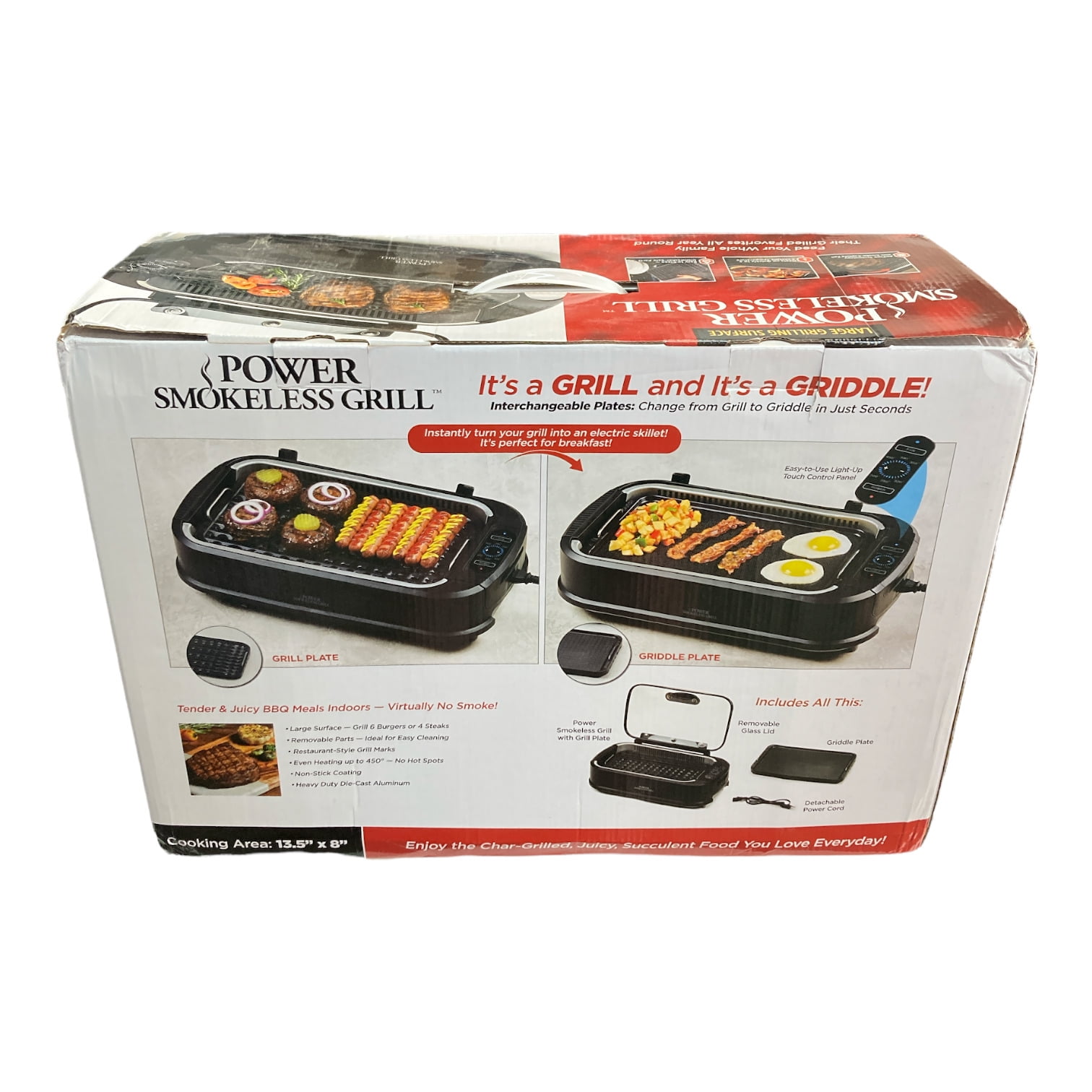 Power Smokeless Indoor Electric Grill, Large Ceramic