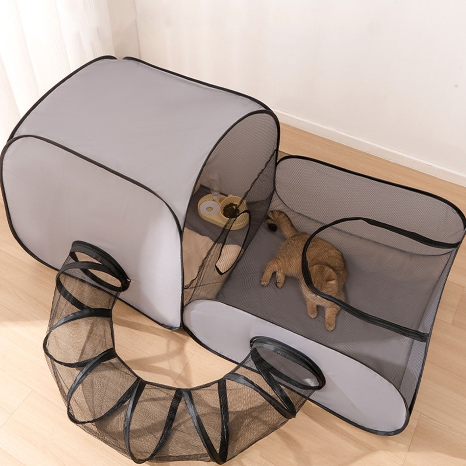 Sunproof Ventilated Cats Playpen Foldable Outdoor Enclosure Shelter With Scratch Resistant Fabric Camping Tunnel House