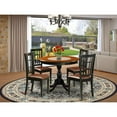 thumbnail image 2 of East West Furniture Dinner Table and 4 Dining Chairs with Slatted Back in Black, 2 of 2