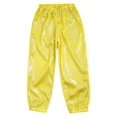 thumbnail image 3 of Venjoe Kids Boys Girls Shiny Sparkle Pants Loose Hippie Trousers Jazz Hip Hop Dance Costume Gold 140, 3 of 6