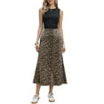 thumbnail image 2 of INSPIRE CHIC Maxi Skirt for Women's Leopard Print Elastic High Waisted Fishtail Long Skirts XS Brown, 2 of 6