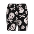 thumbnail image 6 of Daiia black white Skull bone Mens Woven Stretch Pajama Short,Short Pajama Pants-Small, 6 of 7