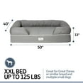 thumbnail image 2 of PetFusion Ultimate Dog Lounge Orthopedic Memory Foam Bed with Waterproof Liner and Removable Breathable Cotton Cover, XXL 50" L for Pets up to 125 lbs, Gray, 2 of 10