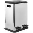 thumbnail image 1 of Organize It All Dual Compartment Step on Recycling Trash Can-Stainless Steel, 10-14 Gallons, Black, 1 of 4
