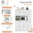 thumbnail image 6 of FFZ 52.8x17.7x70 inch Traditional Freestanding Buffet with Hutch Kitchen Pantry Cupboard Side Cabinet, White, 6 of 14
