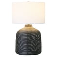 thumbnail image 2 of Henn&Hart 17" Lampe de Table en Rotin Noir/métal/tissu, 2 of 7