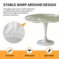 thumbnail image 2 of Elastic Fitted Round Tablecloth, Coral Sage Green Waterproof Stretch Table Cover for 36"-44" Tables, Coastal White Ocean Marine Nautical Beach Washable Outdoor Tablecloths for Patio, Picnic, Camping, 2 of 9