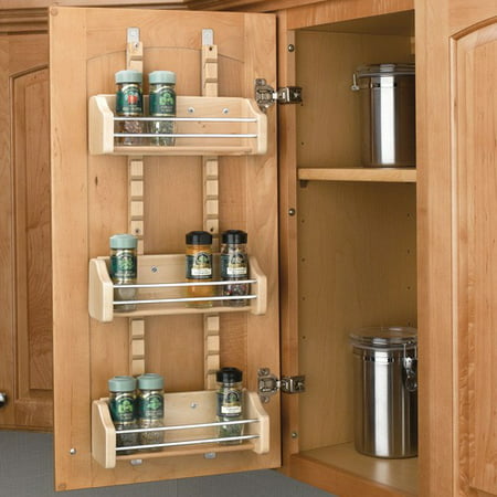 Rev A Shelf Small Cabinet Door Mount Wood 3 Shelf Spice Rack 4sr 15
