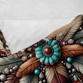 thumbnail image 4 of Ambesonne Rustic Fleece Throw Blanket Southwestern Wreath Ethnic 50"x60" Turquoise Redbrown and Tan, 4 of 5
