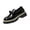 Black, variant on Women's Loafers Bow Decor Patent Leather Platform Slip On Penny Loafers, Round Toe Chunky Heel Non Slip Lug Sole Shoes for Office Business Work School Uniform Casual Black 6.5