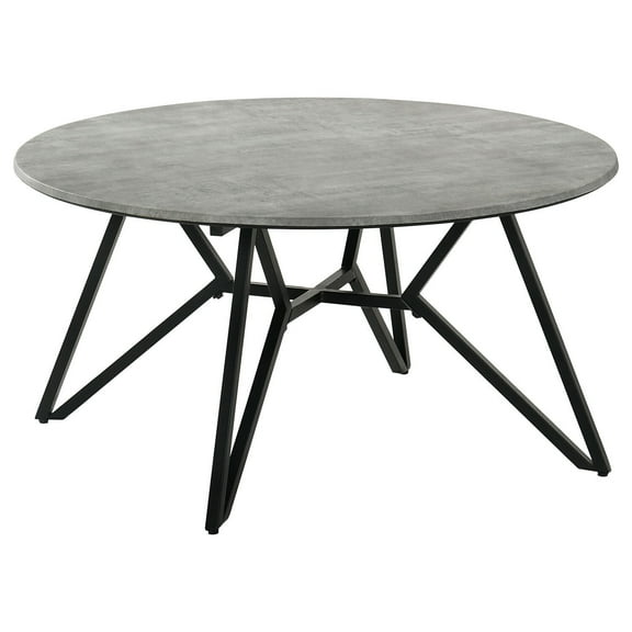 Round Coffee Table Modern Beach Style Hairpin Legs Cement Top 36 Inch