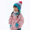 thumbnail image 2 of KYAIGUO Kids Boys Girls Winter Hat Scarf Gloves Set 4-7Years Old Warm Knit Beanie Cap Circle Scarf Mitten with Fleece Lining 3Pcs, 2 of 6