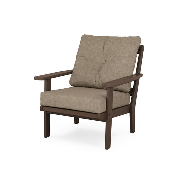 POLYWOOD® Prairie Deep Seating Chair in Mahogany / Spiced Burlap