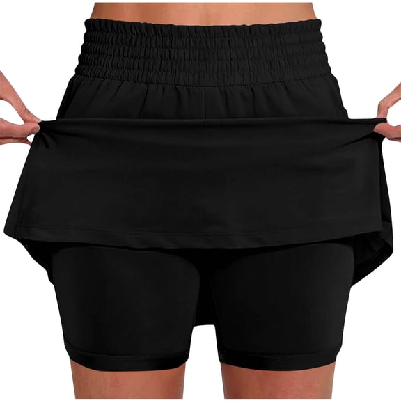 REALiKUN Skorts for Woman Plus Size High Waisted Skirt with Shorts Underneath Athletic Tennis Skirts with Pockets