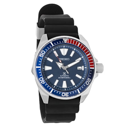 Seiko Men's Samurai Prospex Automatic Dive Watch with Black Silicone Strap 200 m SRPB53