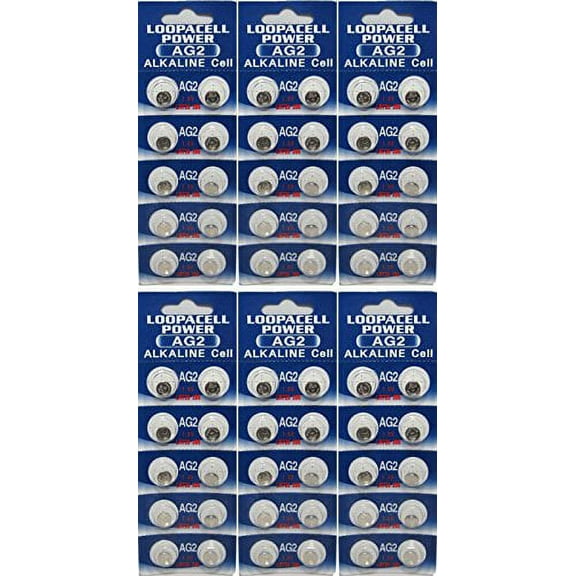 (60) AG2 397 396 LR726 SR726 SR726SW G2 ALKALINE BATTERY By LOOPACELL