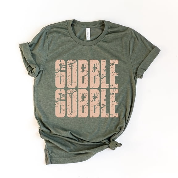 Gobble Gobble Block Distressed - Women's Short Sleeve Graphic T-Shirt