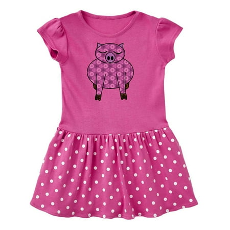 

Inktastic Patterned Pig Gift Toddler Girl Dress