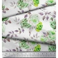 thumbnail image 3 of Soimoi Green Poly Georgette Fabric Leaves & Rose Flower Decor Fabric Printed BTY 42 Inch Wide, 3 of 3