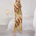 thumbnail image 4 of Disketp Pajamas Set Long Sleeve Sleepwear Womens Button Down Nightwear Pj Sets-Vintage Baseball, 4 of 9