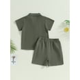 thumbnail image 4 of Bagilaanoe 2pcs Little Boy Short Pants Set Short Sleeve Shirt Tops + Shorts 4T 5T 6T 7T 8T Kids Casual Summer Outfits, 4 of 9