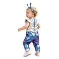 thumbnail image 2 of Hansber Infant Baby Alien Outfit 2-Pieces Sleeveless Shiny Metallic Jumpsuit with Antenna Headband Blue 18-24M, 2 of 7