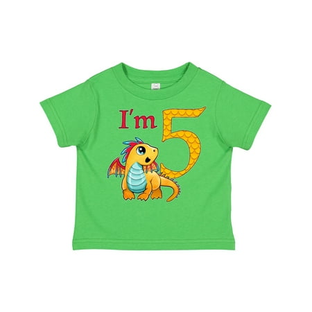 

Inktastic Gold and Red Baby Dragon Fifth Birthday Gift Toddler Boy or Toddler Girl T-Shirt