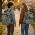thumbnail image 2 of Yuyamidu 17 Inch Kids School Backpack for Girls Water-Resistant Polyester Multi-Pocket Green Camo Bow Bookbag Lightweight Duck Daypack for Elementary Back to School Supplies, 2 of 8