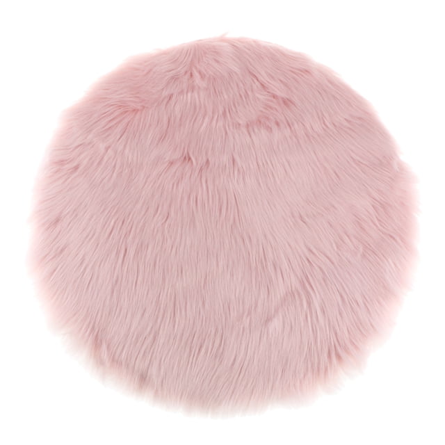 Cojín de asiento suave Sunnimix Funda de Cojín Sintética Suave Alfombra Decoración para Hogar Redonda Rosa 33cm