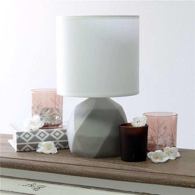 All the Rages LT2060-WHT Simple Designs Geometric Concrete Lamp, White