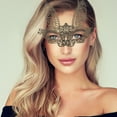 thumbnail image 5 of Unique Bargains 1 Pc Lace Long-Ear Bunny Half Face Party Mask for Masquerade Party Bronze Lace, 5 of 5