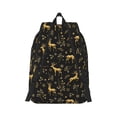 thumbnail image 3 of Balery Christmas Gold Deers1 Vintage Canvas Backpack for Men and Women - Large Capacity, Durable Travel Laptop Bag for School, Work, Hiking, and Outdoor Activities, 3 of 7