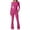 Hot Pink 5, variant on Workout Yoga Jumpsuits for Women Long Sleeve Square-Neck Seamless Bodycon Full Length Long Pants Casual Tracksuit