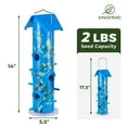 thumbnail image 4 of Kingsyard 6-Ports Metal Tube Sunflower Seed Wild Bird Feeder, Outside Hanging Weather Proof, Blue, 4 of 8