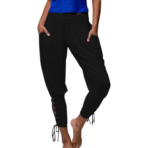 Summer Pants Women Casual Pants for Women Home Loose Casual for Beach Womens Dress with Pockets Work plus Size Summer Womens with Black XL
